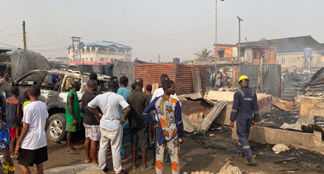 Shops Razed As Gas Explosion Rocks Lagos Market