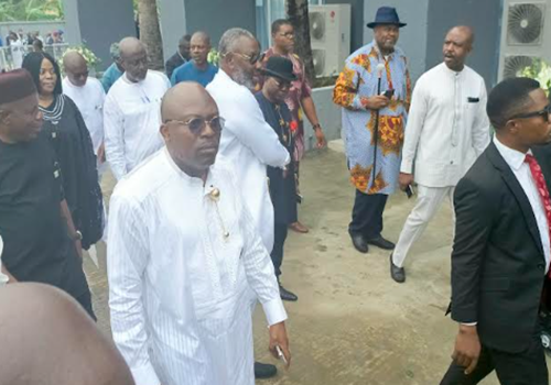 BREAKING: Fubara, Diri Arrive For Wigwe’s Burial Amidst Tight Security In Rivers Community