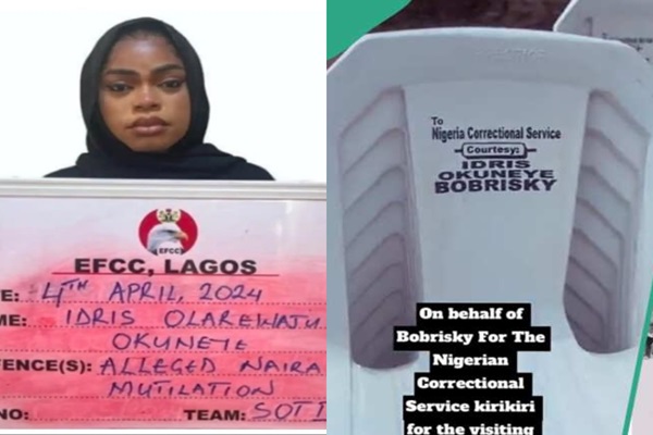 Bobrisky Reportedly Donates Chairs To Prison