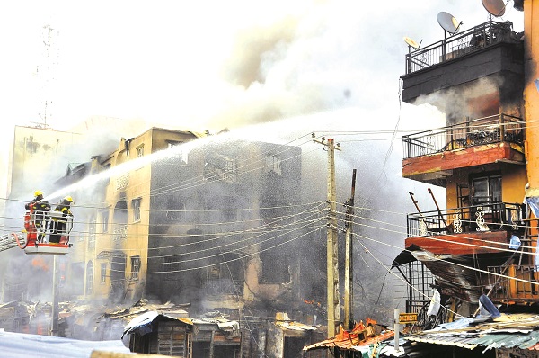 Sad As Four Buildings Collapse, 14 Others Impacted In Lagos Market Fire