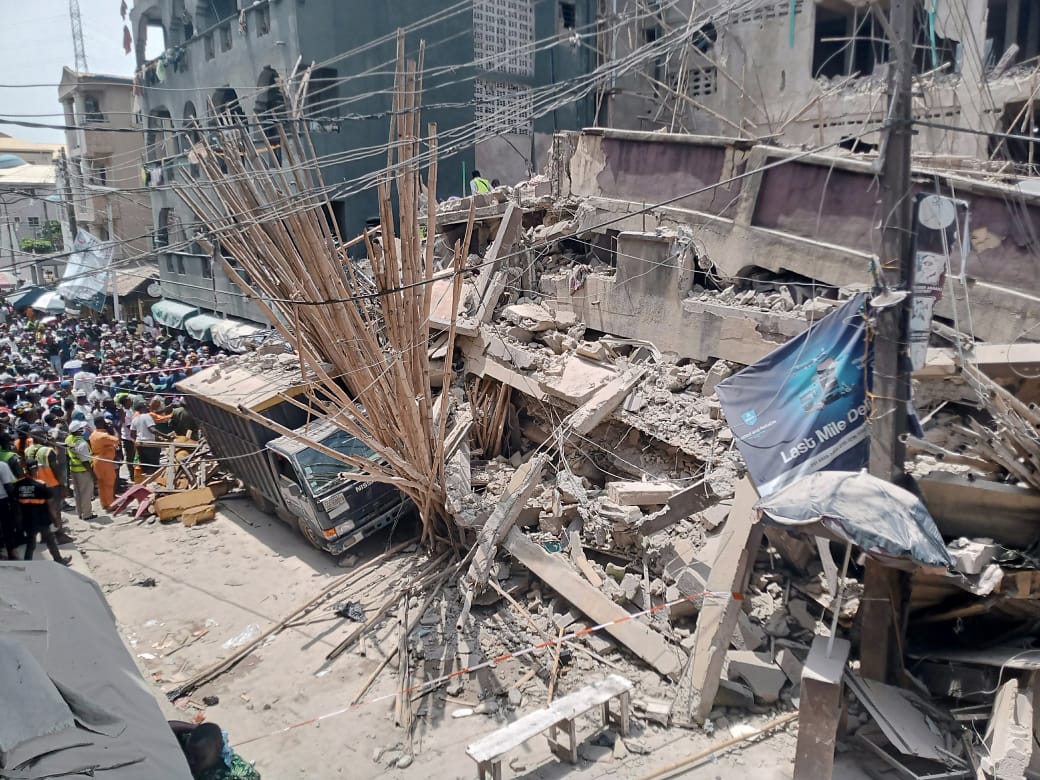 JUST-IN: Four-storey Building Collapses In Lagos