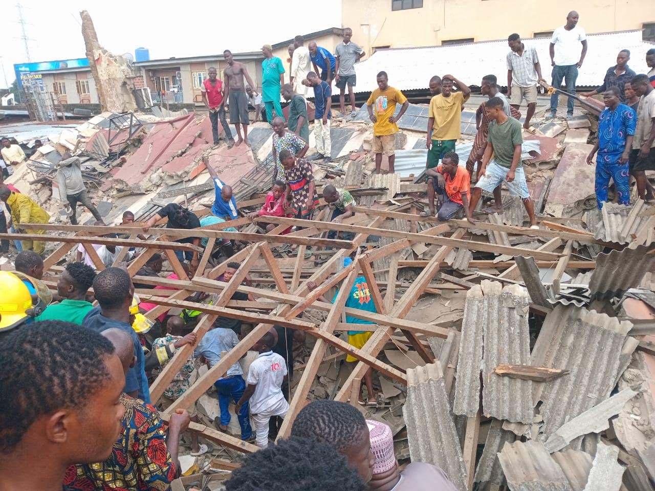 JUST IN: One Feared Dead, Seven Rescued In Lagos Building Collapse