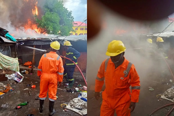 BREAKING: Fire Guts Plank Market In Tejuosho