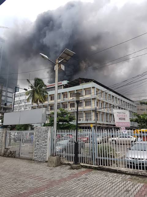 JUST IN: Fire erupts at Tony Elumelu’s UBA office 